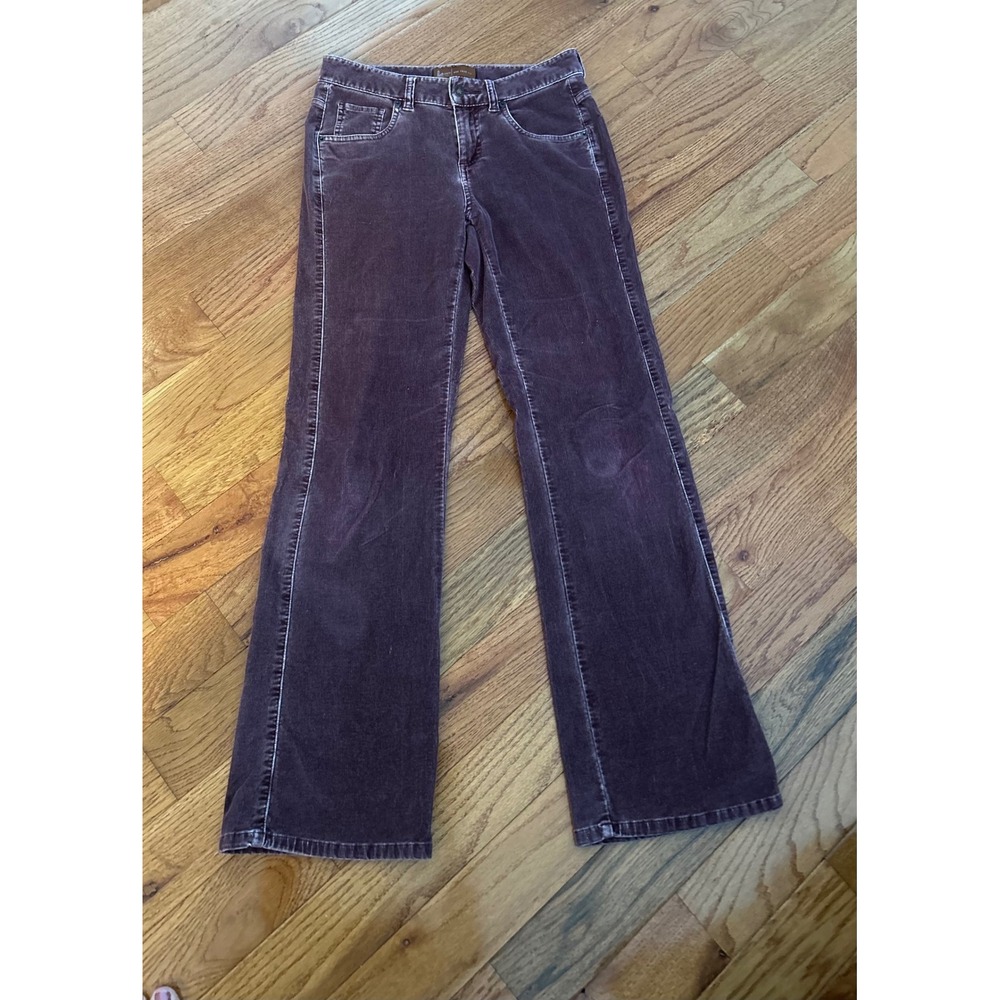 Lee Jeans One True Fit Plum Purple Corduroy Bootcut Pants Womens 3/4M Stretch